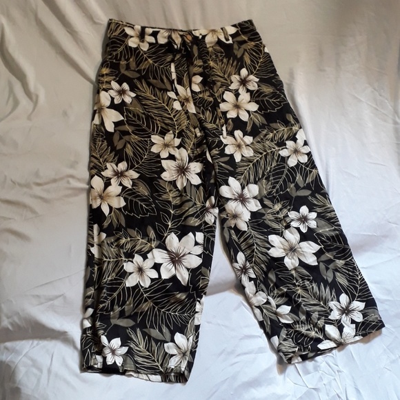 Bahama Beach Womens Floral Rayon Pants Size Medium - Picture 1 of 7